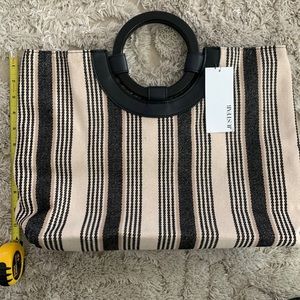 Black & cream tote bag